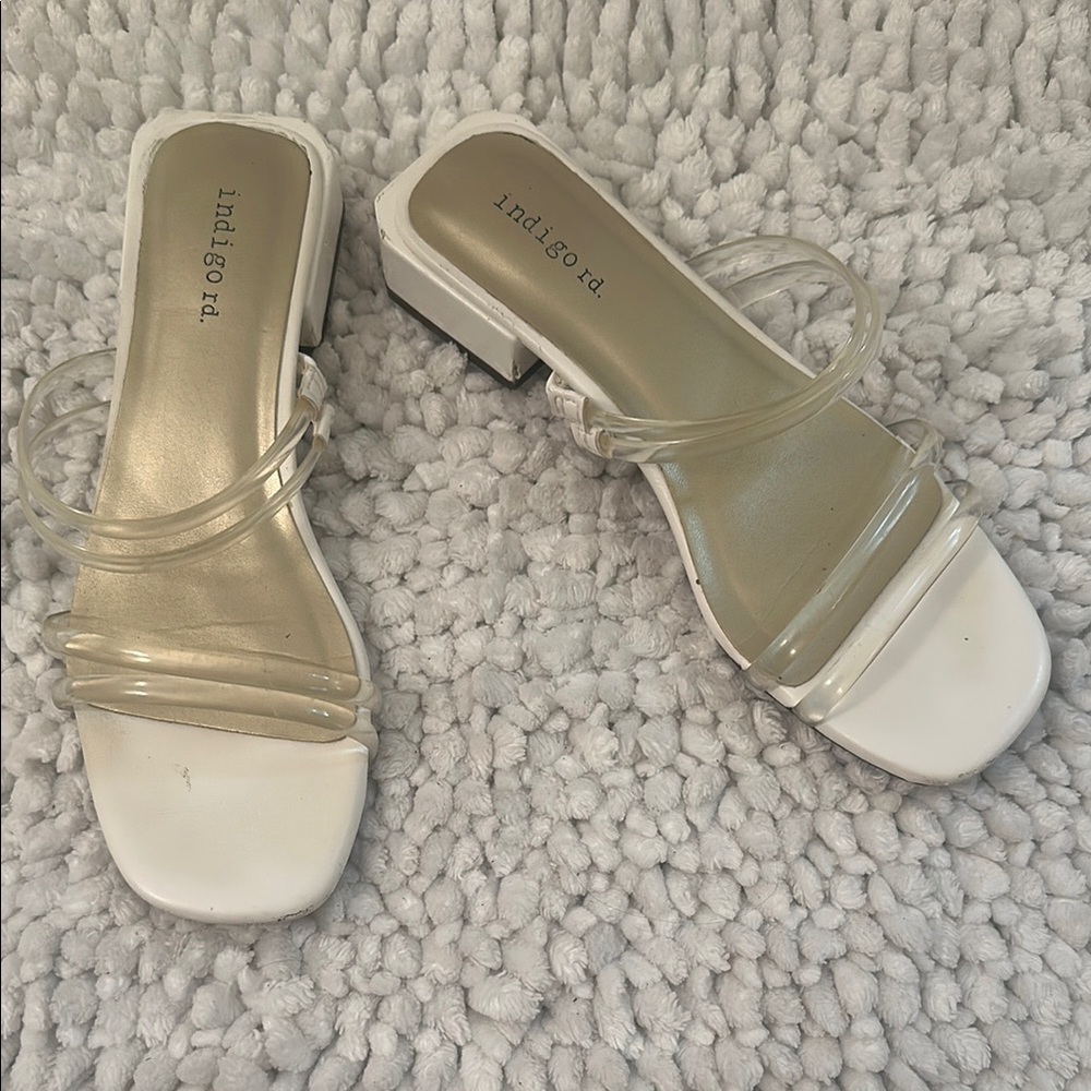 Indigo Women's White Heeled Sandals